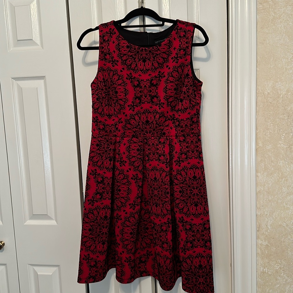 Madison Leigh flocked holiday dress